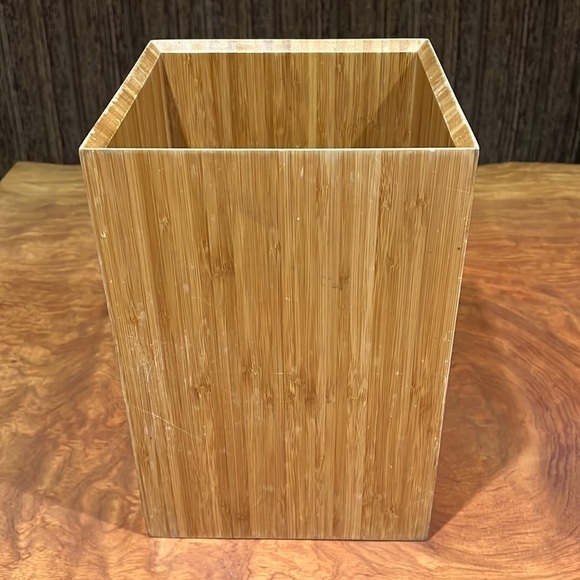 Bamboo 12” Rectangular Wastebasket - Picture 1 of 4